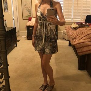 S-Twelve Mini halter dress with rhinestones. Sz S